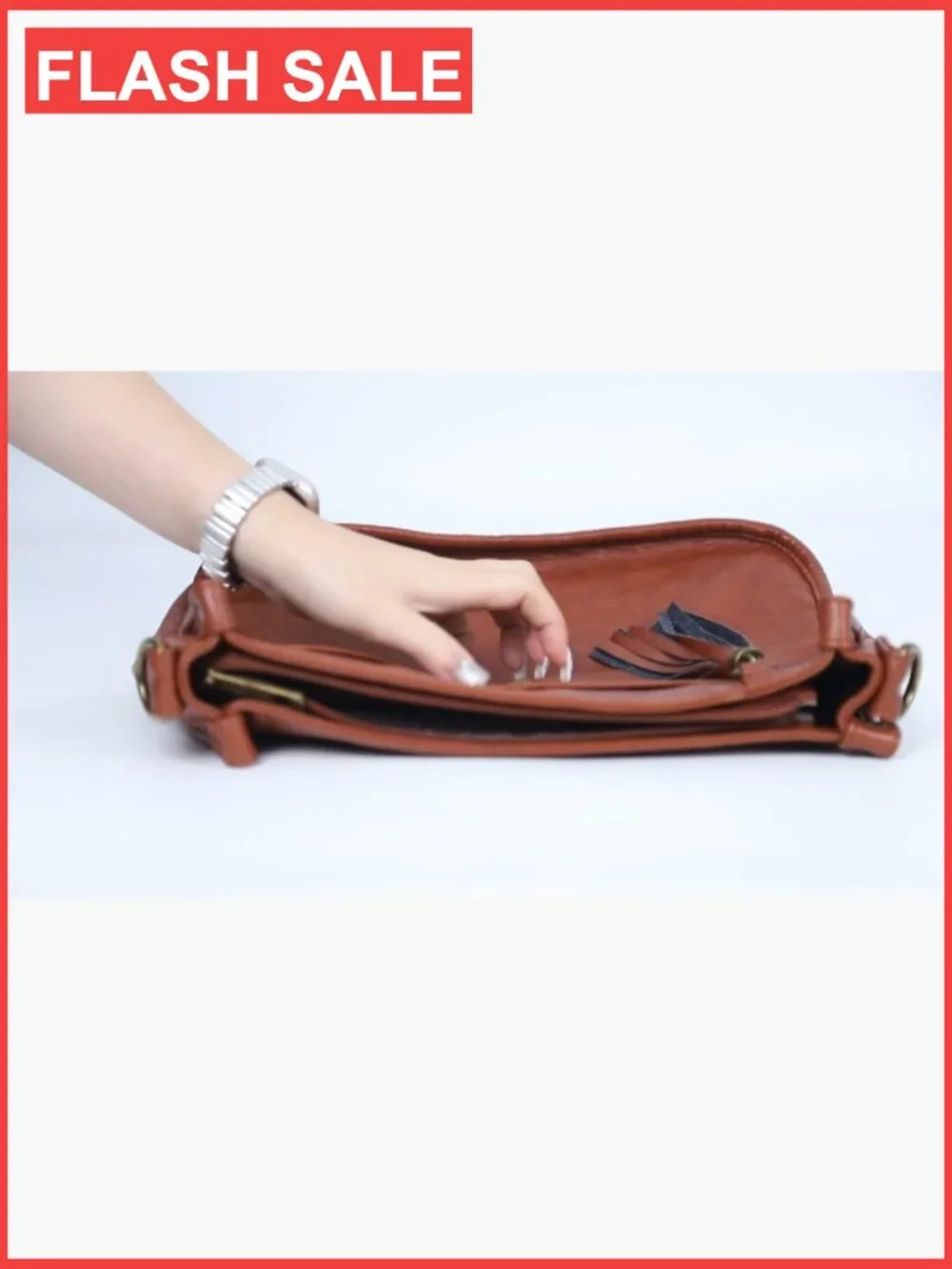 Trendy Vegan Leather Hobo Crossbody Bag with Guitar Strap
